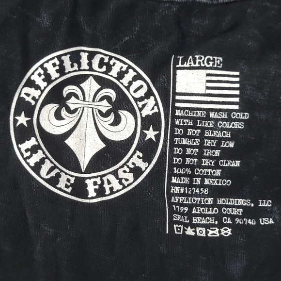 Affliction Men's Grim Reaper Short Sleeve Graphic T-shirt- Size: L -Black - NWOT - Picture 10 of 10